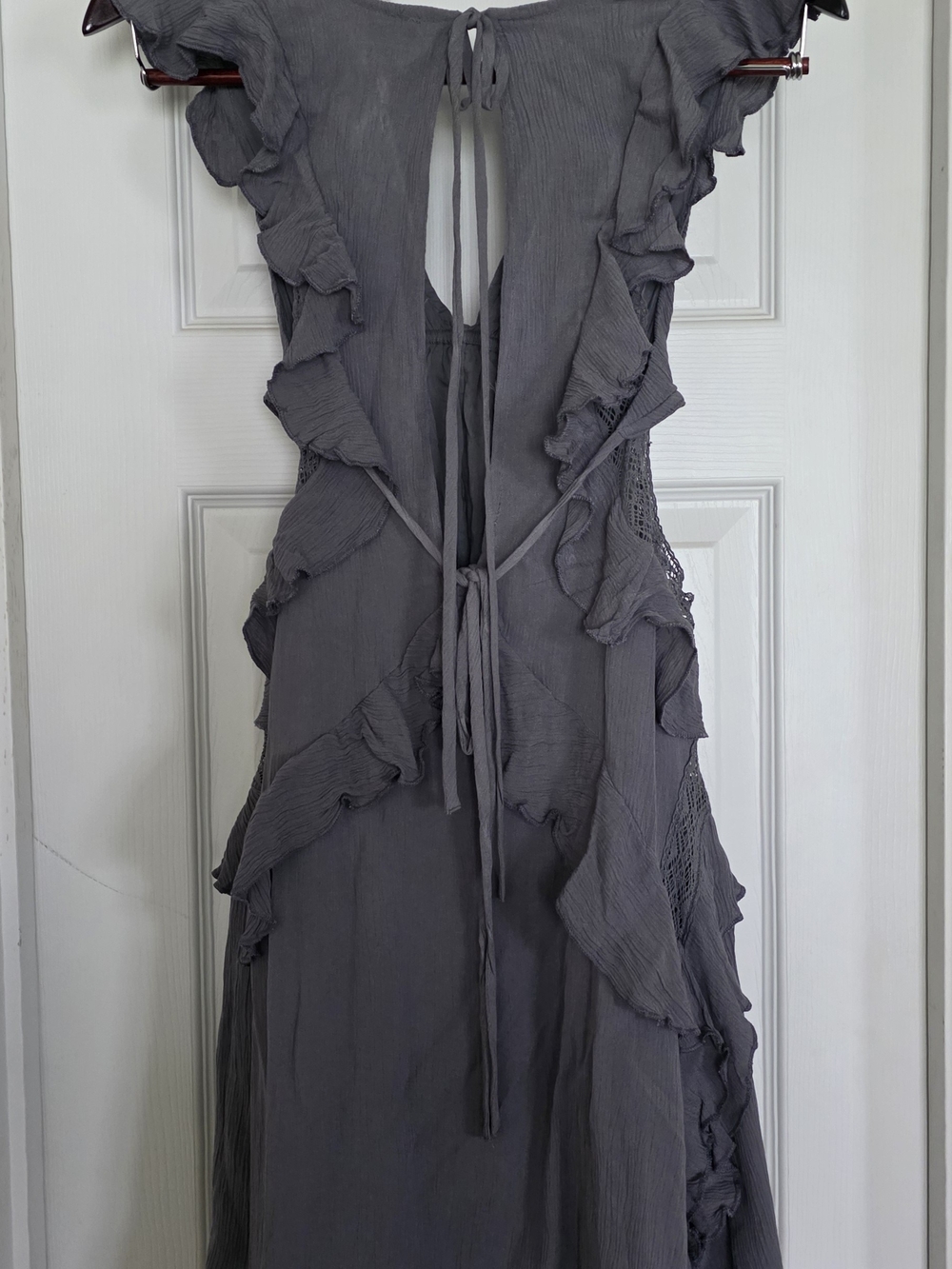 Free People Gray Ruffle Mini Dress - Picture 8 of 10